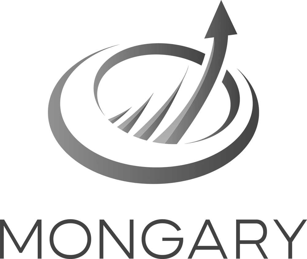 Das Logo der Mongary GmbH in grau